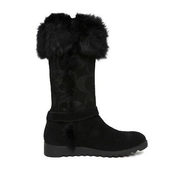 Coach Deeann Suede Boot Black - Picture 2 of 2